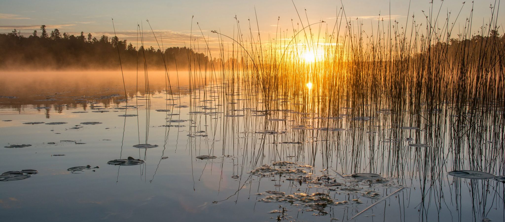 Sunset at Washburn Lake in Cass County.